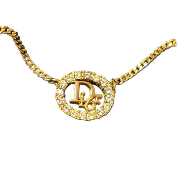 Dior Choker Gold Necklace Luxury Designer 18" L Statement Lux Elegant - Picture 1 of 5